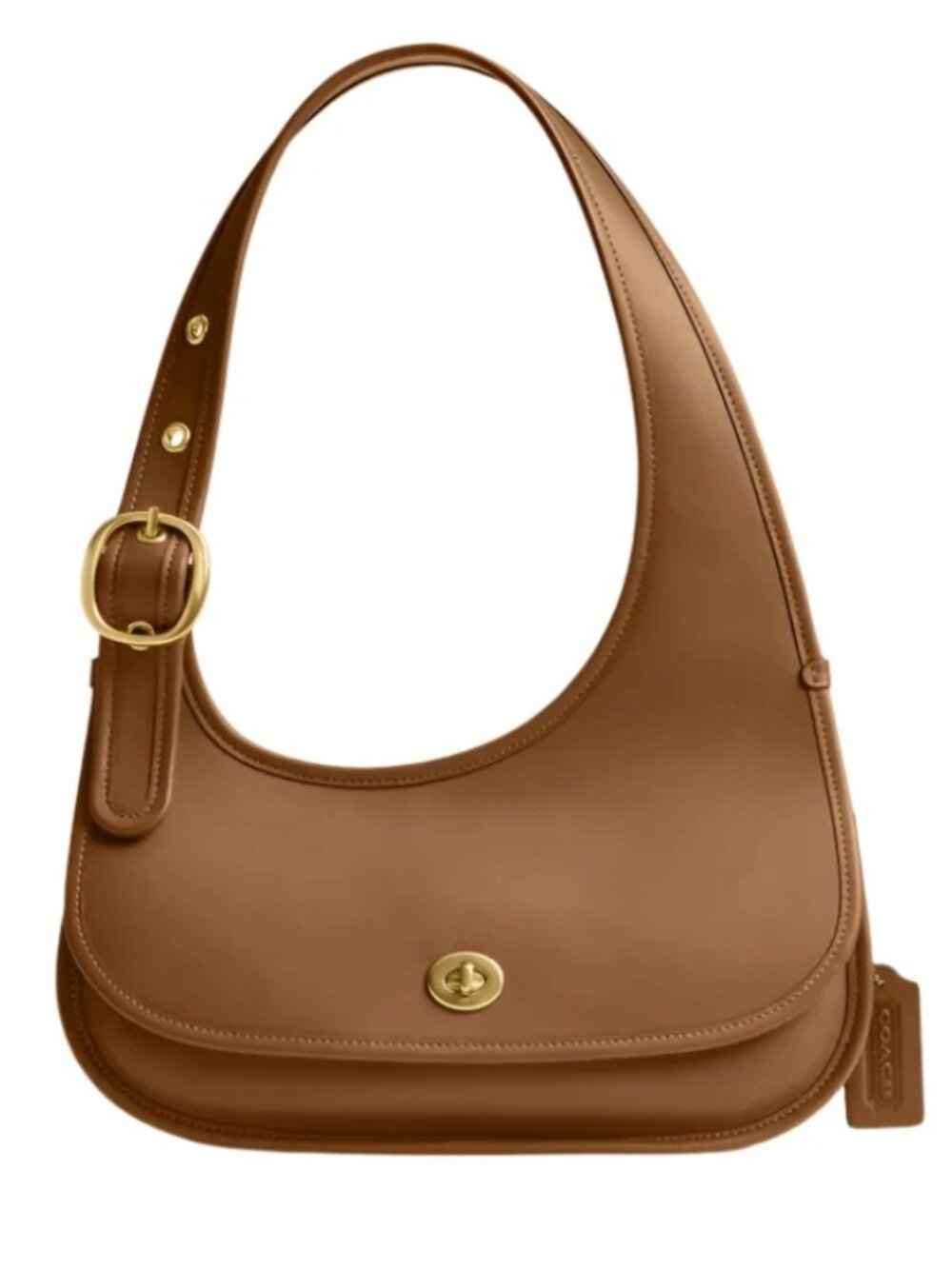 Authentic Coach Cashin Crescent shoulder bag glovetanned leather honey,brass